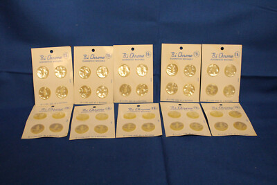 Vintage Bi-Chrome Button Package Lot Made in Japan Quantity 10 Cards