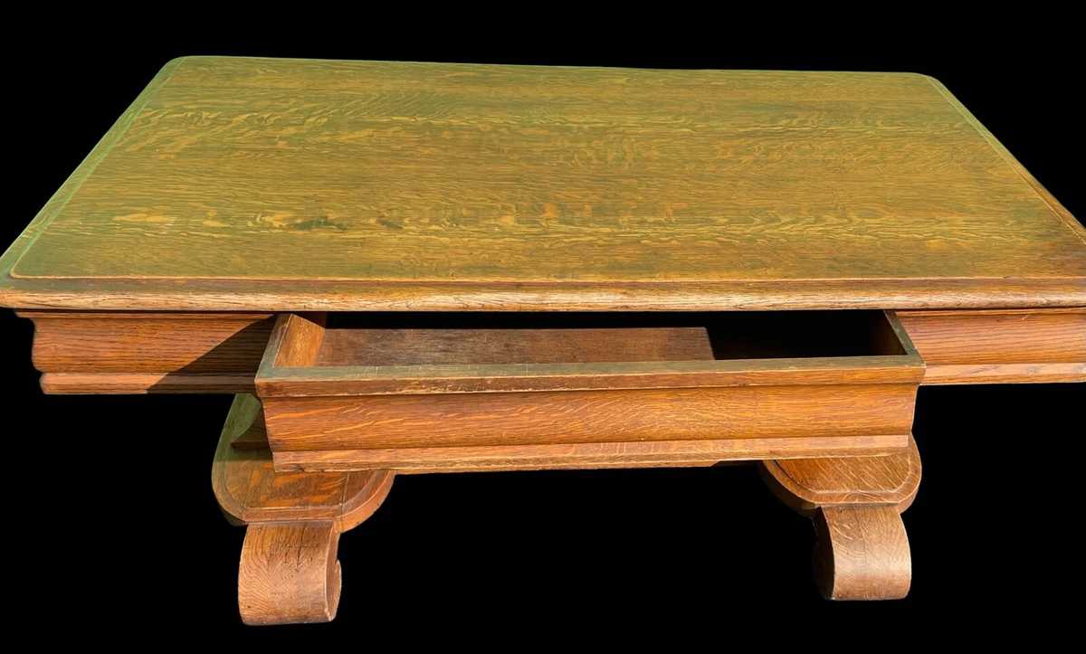 ViNTaGE SOLID OAK CoFFee TaBLE W Drawer eBay