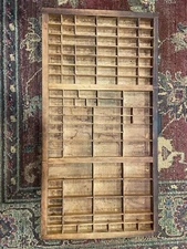 Hamilton Wooden Printer Drawer Letterpress Tray Shadow Box 16.5" x 32" 89 Slots