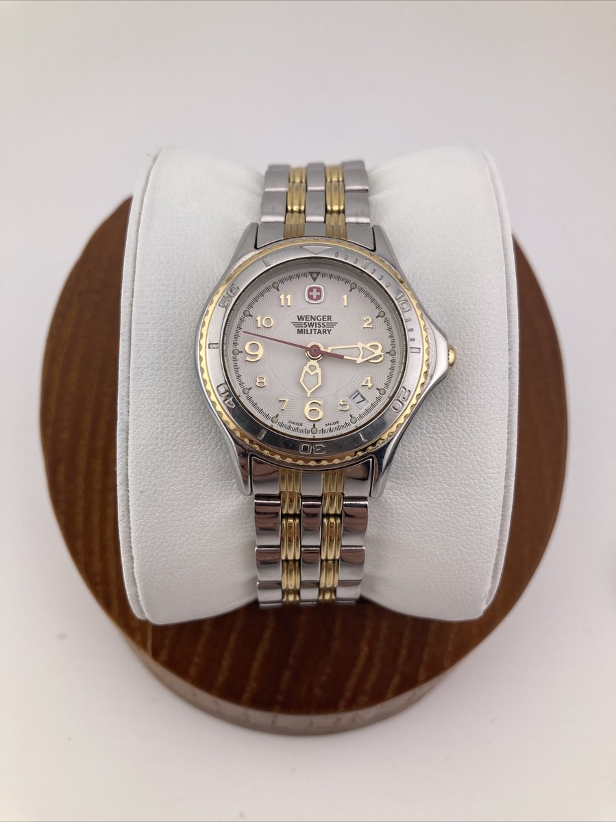Wenger Swiss Military Ladies 30mm Watch Silver & Gold Tone Date 