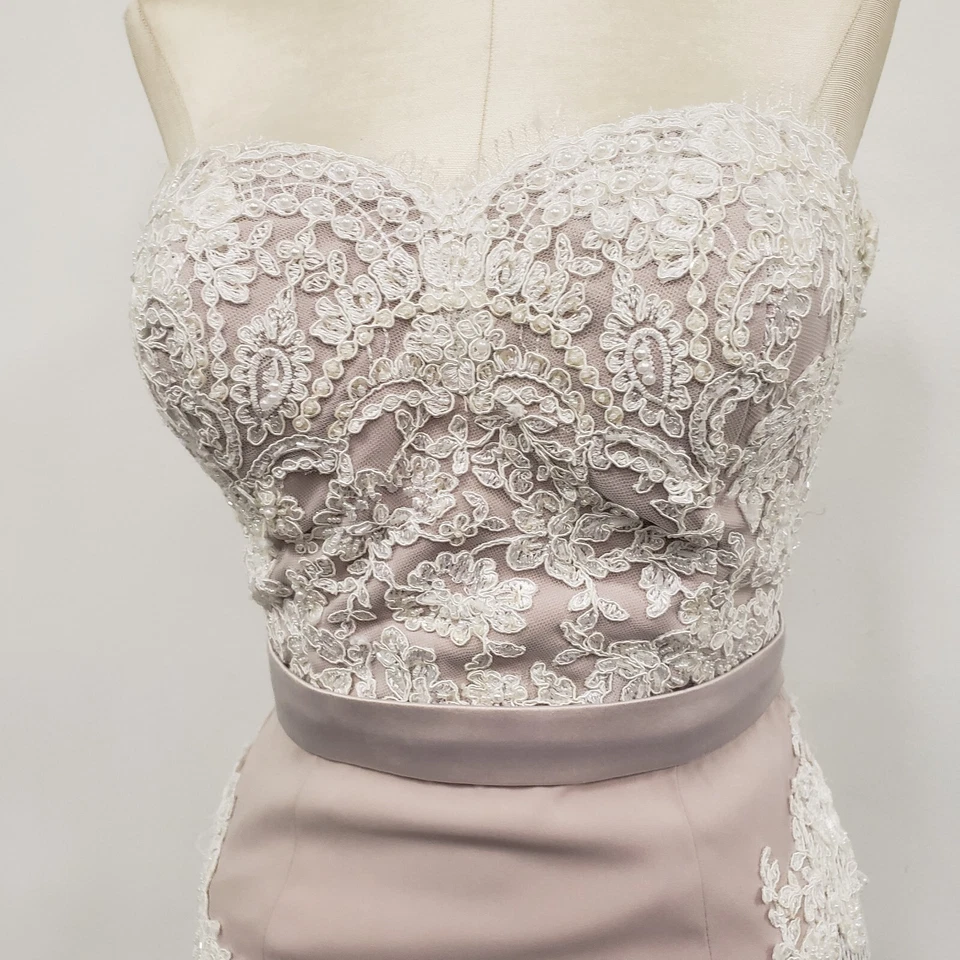 Vintage Portia & Scarlett Womens Beaded Formal Lace Maxi Dress Size S Bridesmaid - Image 2 of 4