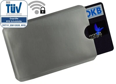 ORGAEXPERT RFID Kreditkarten Hülle weich EC Schutzhülle Silber Anti Skimming Cover Ausweis