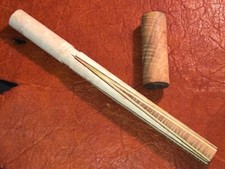 Jerry Rauenzahn 4 Point Prong Pool Cue Front. Koa into Bird's Eye Maple.