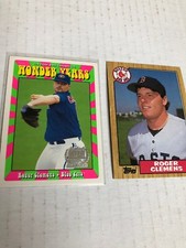 ROGER CLEMENS 1987 Topps #340 & 1998 Upper Deck WONDER YEARS #WY5 Cards (f)