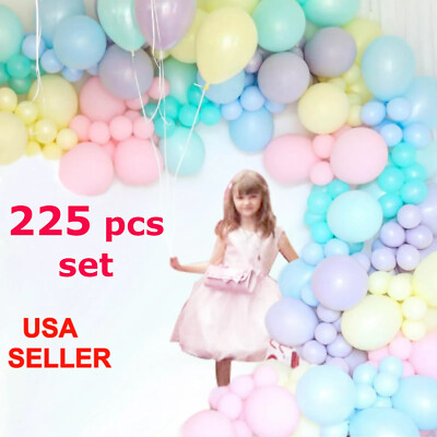 225pcs set PASTEL BALLOON Arch Garland: GIRLS BIRTHDAY PARTY,BABY SHOWER,UNICORN