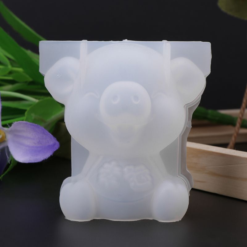3D Pig Silicone Mold for Resin Cake Fondant DIY Craft Decor