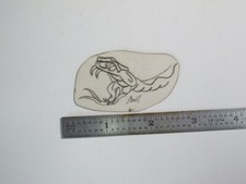 vtg 1960s 70s Tattoo Flash acetate stencil Ground Snake Head signed SN1