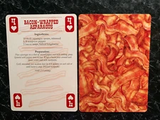 Swap Playing Cards BACON RECIPES Bacon Wrapped Asparagus FOUR OF HEARTS