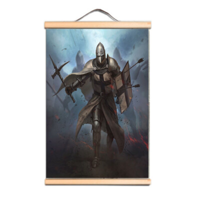 The Crusades Art Posters & Prints Vintage Templar Knights Canvas Scroll ...