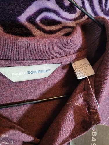 Basic Equipment - Mens Size Small - Red 1/4 Button Up Collared Shirt - NWT - Picture 3 of 6