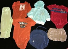 baby BOYS LOT 6/9 month BOTTOMS orange shirts TOPS HAT jacket ROCK STROLL cute!