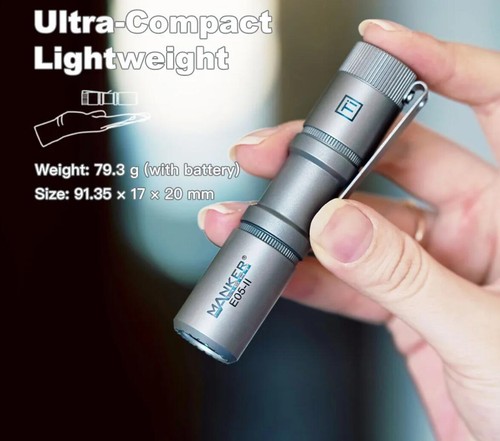 Linterna Mankerlight Titanio 1300 Lúmenes AA 14500 EDC 6500K MINI Antorcha - Imagen 6 de 57