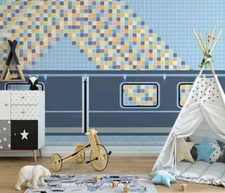 3D Diamond Rainbow Wall Kids Self-adhesive Removeable Wallpaper Wall Mural