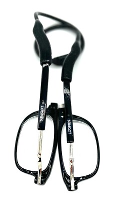 LOOPIES verschreibungspflichtige magnetische schwarze Lesebrille bequeme Nackenschlaufe