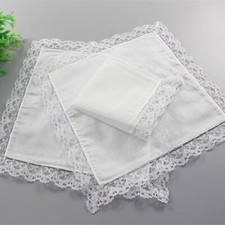 5/10/20pcs Frauen Baumwolle Taschent&uuml;cher Spitze Hochzeit Hanky Weiche Dekor
