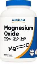 Nutricost Magnesium Oxide 750mg, 240 Capsules - 420mg of Magnesium