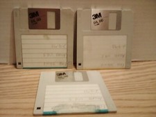 Three 3M DS,DD 1.0MB Floppy Diskettes USED SEE PICS 