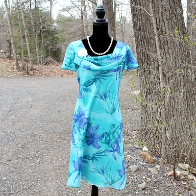 dress barn blue floral dress SALE! Blue Vintage Dress Barn Floral Button Down Dress Size 14W EUC