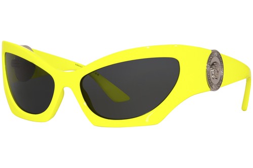 Versace VE4450 541887 Sunglasses Women's Yellow/Dark Grey Lenses Cat Eye 60mm - 第 1/7 張圖片