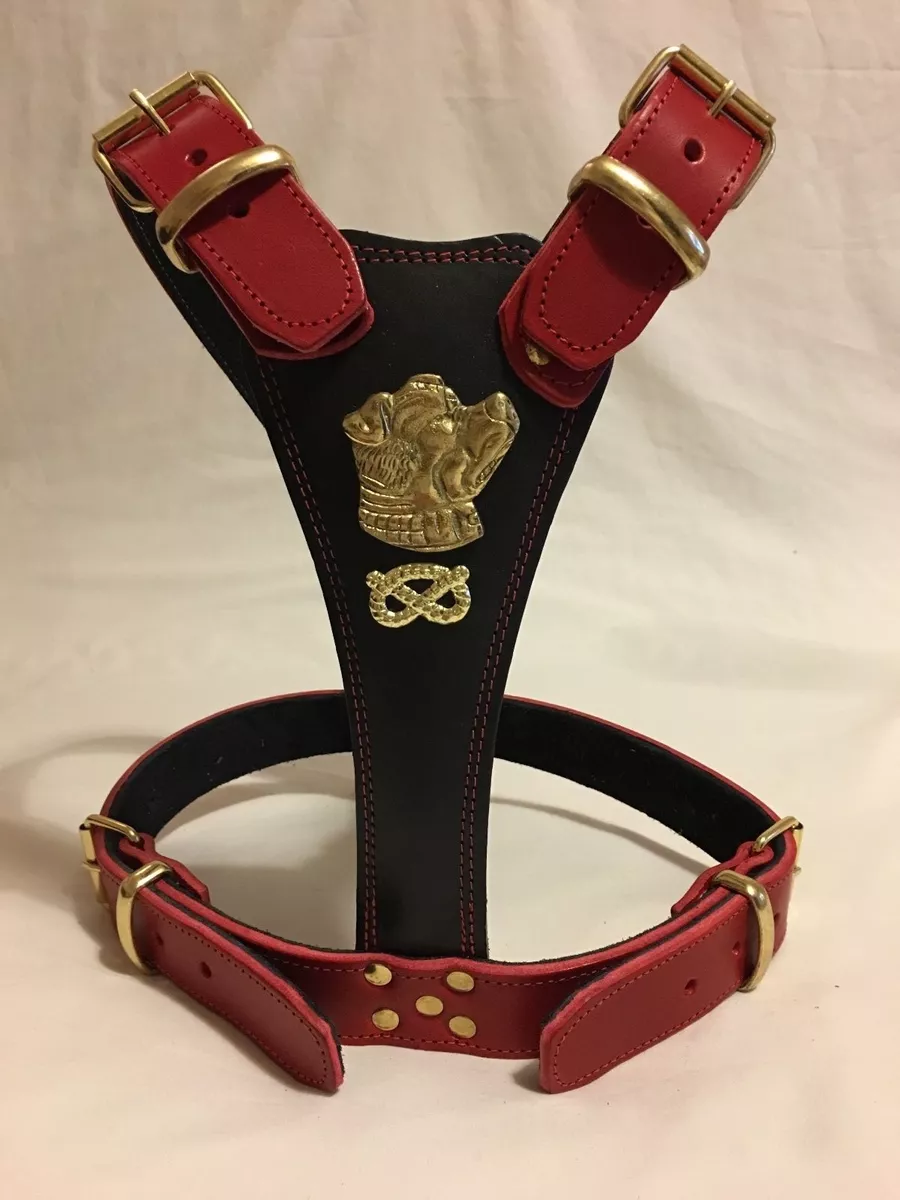 LEATHER DOG HARNESS STAFFORDSHIRE STAFFY BULL TERRIER DOG HARNESS