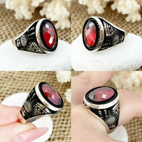 Anelli da uomo rossi in pietra