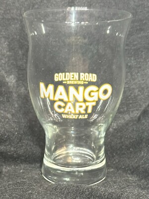   Golden Road Brewery 16oz Mango Cart Wheat Ale Beer Bell Shaped Pint Glass