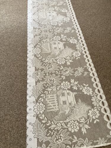 Antique Gorgeous Handmade Lace Table Runner L-96x36cms Farmhouse - Picture 4 of 7