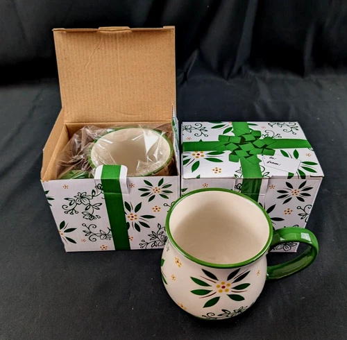 Temp-tations by Tara (Set of 2) 16oz Coffee Mugs, Old World Green