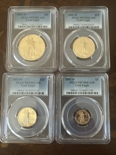 2002-W 4-COINS ($50 $25 $10 $5) SET GOLD EAGLE PCGS PR70 PROOF PF70 PR-70