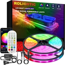 Marine Submersible Boat LED Strip Lights, 50FT IP68 Waterproof Underwater Boat R
