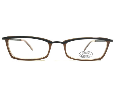 Steve Madden Eyeglasses Frames SM40 COL.BR Black Brown Rectangle 50-16-135