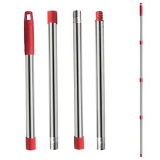 Stainless Steel Spin Mop Pole Handle 4-Section Spin Mop Replacement Handle Pole