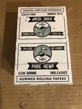 HIGHER GROUND PURE HEMP UNBLEACHED GUMMED ROLLING PAPERS 1 1/4 size