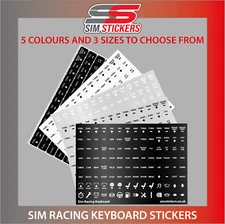 Stickers for Car Sim Keyboard/Button Box/Wheel iRacing/AC/PC2 Various Colours KB