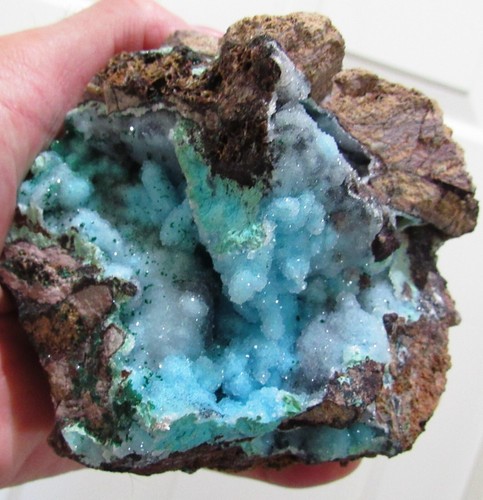 SENSATIONAL SPARKLING CHRYSOCOLLA W/ DRUZY QUARTZ CRYSTAL!!! REPUBLIC OF CONGO - Picture 7 of 11