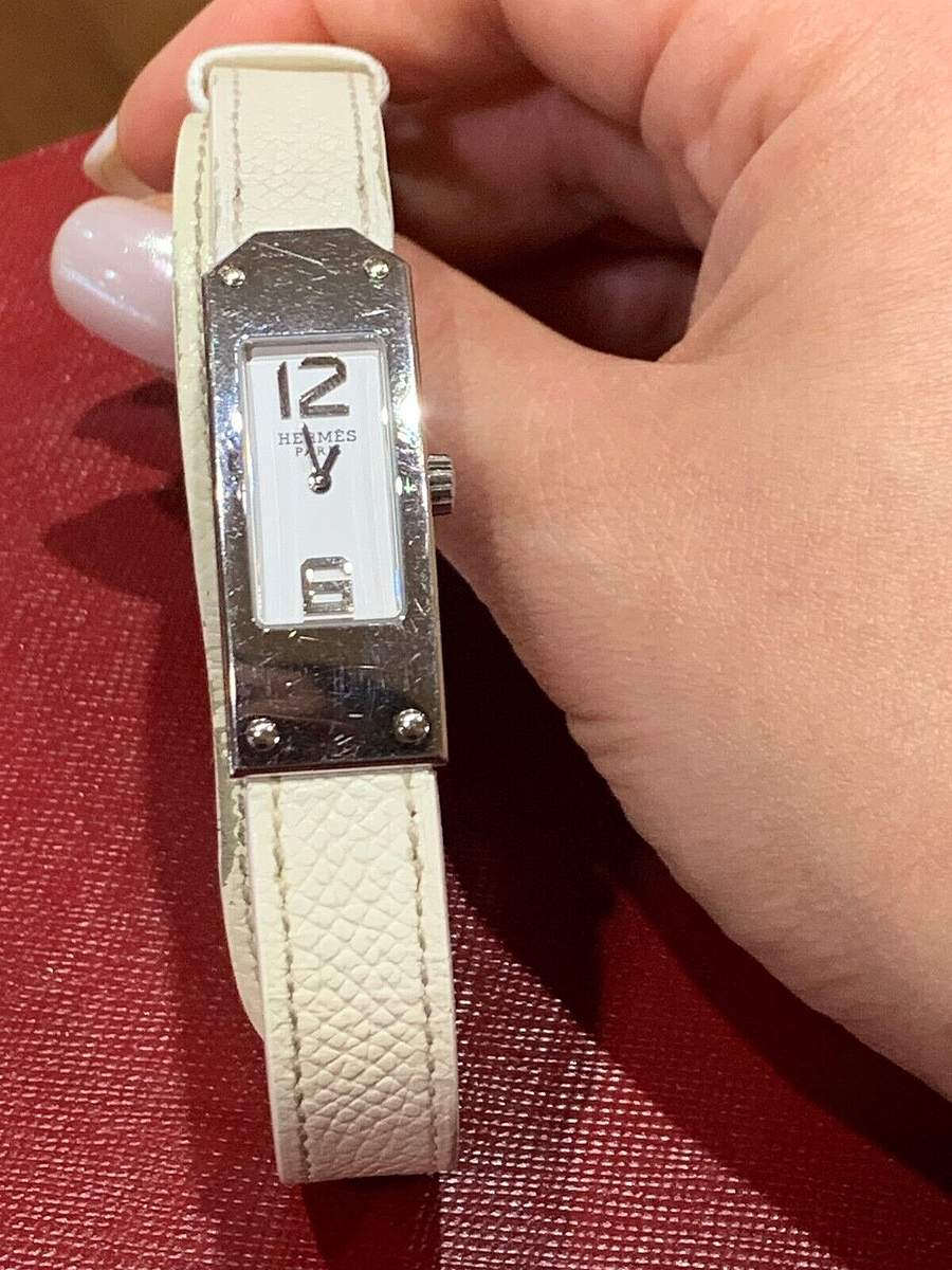 Original Hermes Kelly 2 Double Tour Watch, Quarts, Stainless