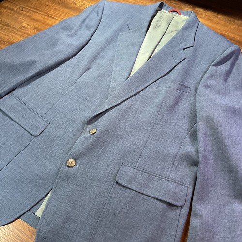 Vtg Hart Schaffner Marx Golden Bear Blazer Mens 48R Blue Wool Jack Nicklaus Golf - Picture 2 of 13