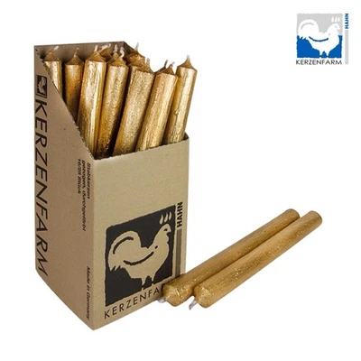 Stabkerze Gold rustikal 25cm 22mm handgetaucht Tafelkerze Tischkerze Kerze - Bild 1 von 4