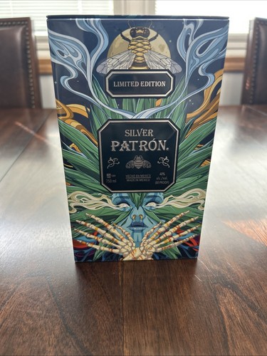 Silver Patron Limited Edition Metal Tin  Bumble Bee Skeleton *EMPTY*