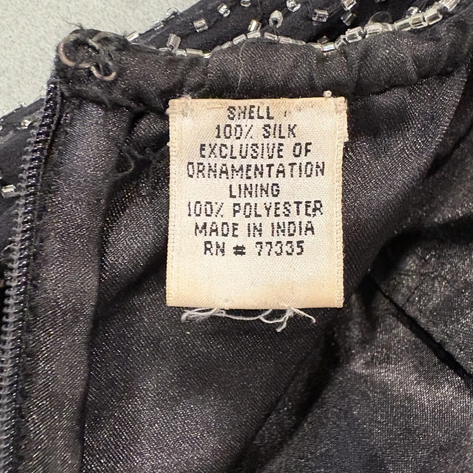 Vintage 90s Scala Dress XS Halter Neck Open Back Beaded Old Hollywood Glam Goth - Image 4 of 4