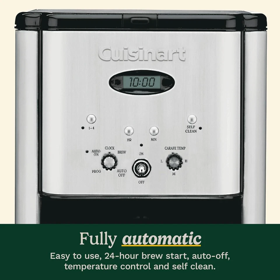 Cuisinart 12 Cup Programmable Coffee Maker Automatic Brewer Black Glass Carafe - Image 4 of 4