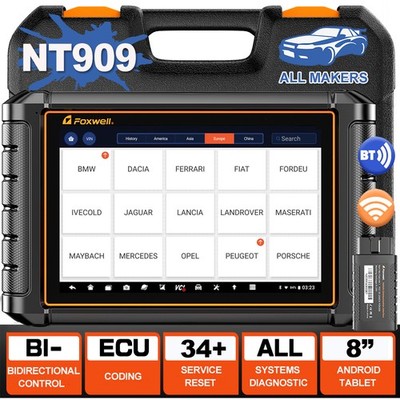 FOXWELL NT909 Bidirectional OBDII Scanner Car Diagnostic Tool ECU Coding ABS