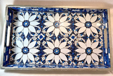 Two Handled Wooden Serving Tray with Glass Mo...