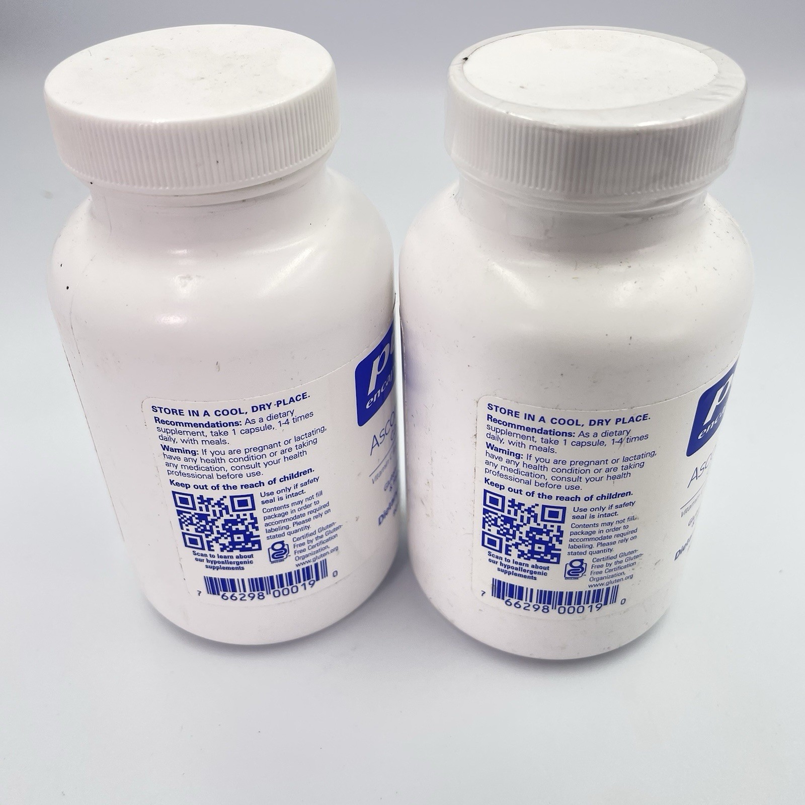 TWO Pure Encapsulations ASCORBIC ACID Vit C 90 Capsules 1,000 MG New Exp 12/25