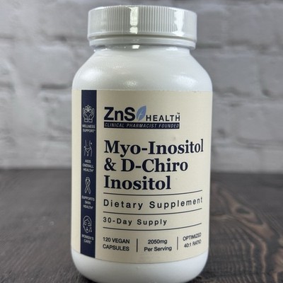 Myo Inositol & D-Chiro Inositol for Women 2000mg, 40:1 Ratio, 120 Vegan Capsules