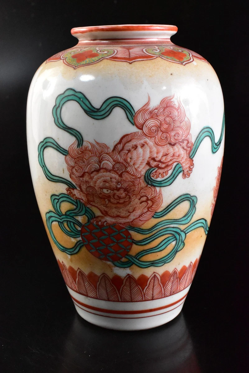 陶瓷红色日本古董花瓶| eBay