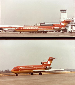 Braniff International Airlines Boeing 727 #N454BN Runway Tarmac 70s Photo Lot 2