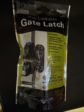 BRAND NEW Black Key Lockable Gate Latch For Security N346-201, V6201 