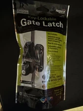 BRAND NEW Black Key Lockable Gate Latch For Security (N346-201, V6201)