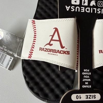 Arkansas Razorbacks Baseball Stitch Slide Sandals Mens Size 